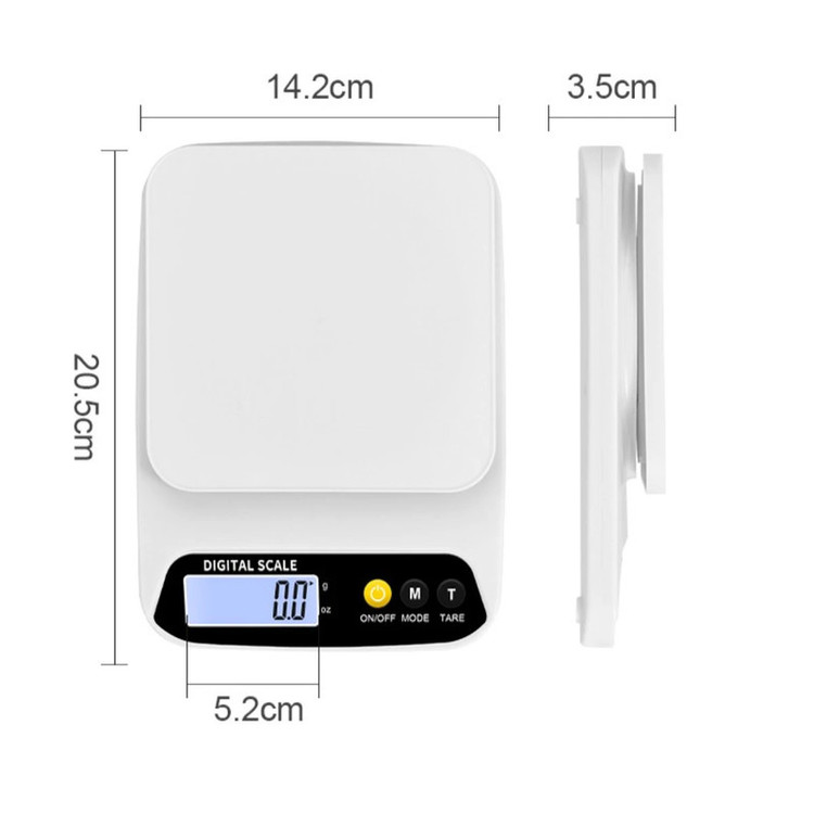 ترازو آشپزخانه دیجیتال مدل scale-Stainless حداکثر ظرفیت قابل اندازهگیری 10 کیلوگرم با دقت اندازهگیری 1 گرم